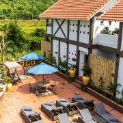 Victory Road Villas in Phong Nha, Vietnam: luxurious accommodation, with a swimming pool, sauna, full bar, tasty Western food and top-quality tours, activities, and entertainment.